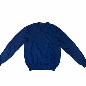 🧥 Brooks Brothers Merino Wool Blend V-Neck Sweater Navy Blue Size M 🧶